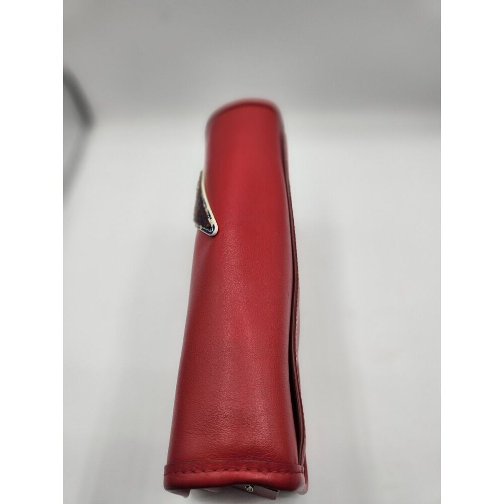 Coach Red Patchwork Turnlock Crossbody Bag Leather w/ Webbed Strap Y2K - Picture 13 of 16